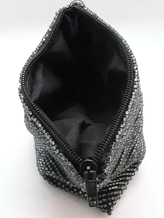 NEW zippered handmade glass beaded coin purse - Picture 4 of 9